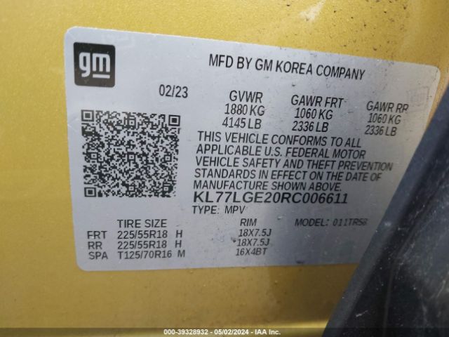 KL77LGE20RC006611 Chevrolet Trax Fwd 1rs