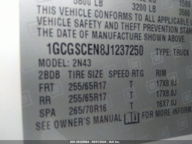 Chevrolet Colorado Lt 2018 1GCGSCEN8J1237250 Image 9