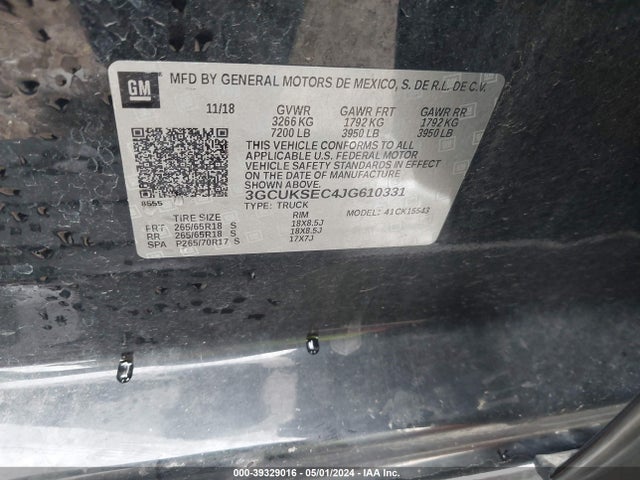 Chevrolet Silverado 1500 2lz 2018 3GCUKSEC4JG610331 Image 9