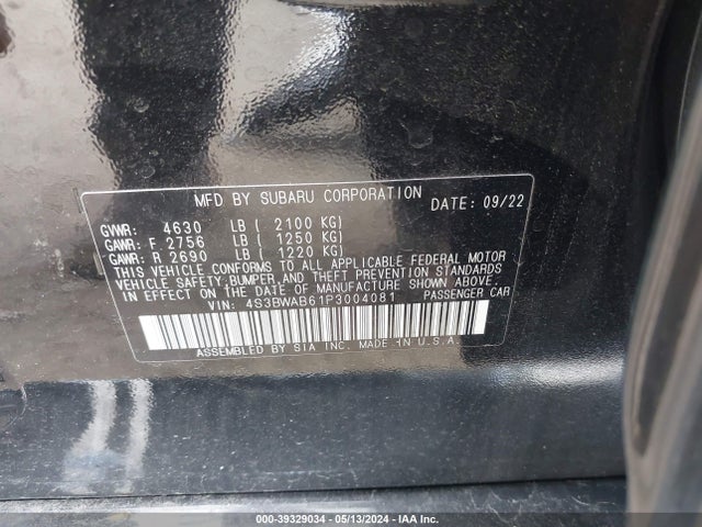 4S3BWAB61P3004081 Subaru Legacy