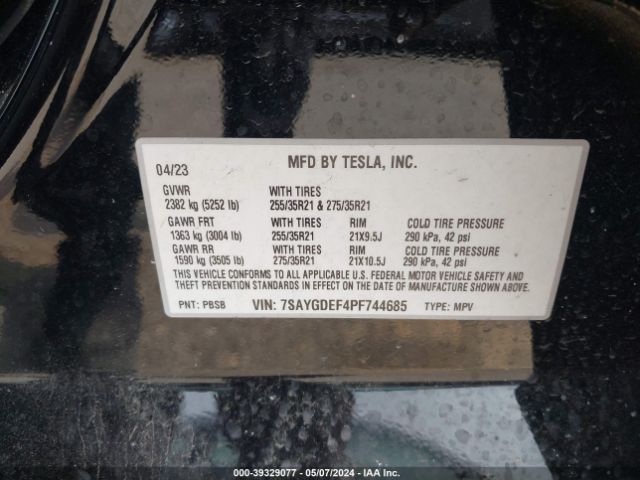 2023 TESLA MODEL Y 7SAYGDEF4PF744685 Photo 8