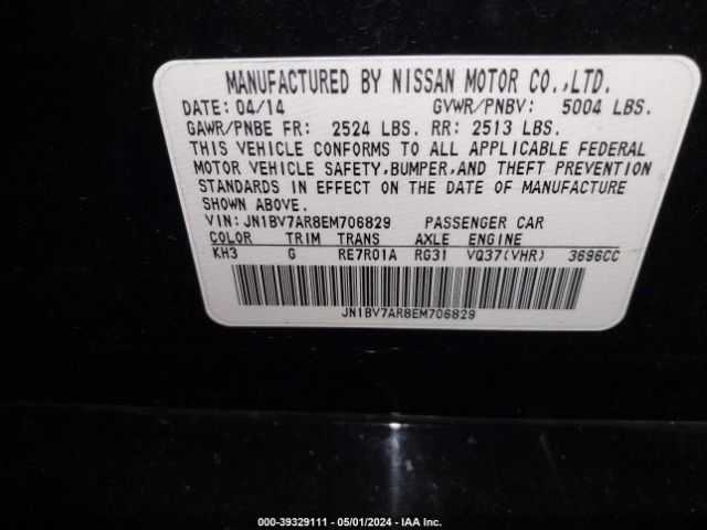 JN1BV7AR8EM706829 Infiniti Q50 Premium