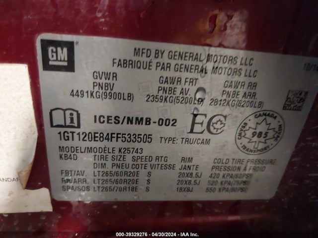 GMC Sierra 2500hd Denali 2015 1GT120E84FF533505 Image 9