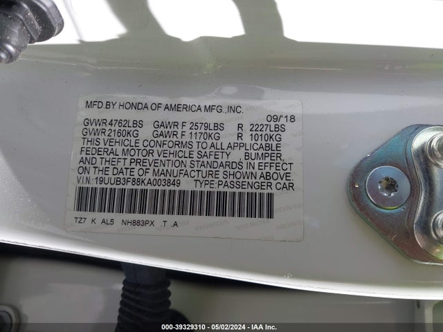 Acura Tlx Advance Pkg 2019 19UUB3F88KA003849 Image 9
