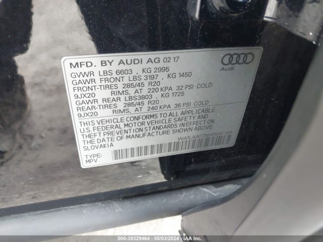 WA1LAAF7XHD047149 Audi Q7 3.0t Premium