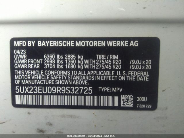 5UX23EU09R9S32725 BMW X5 Xdrive40i