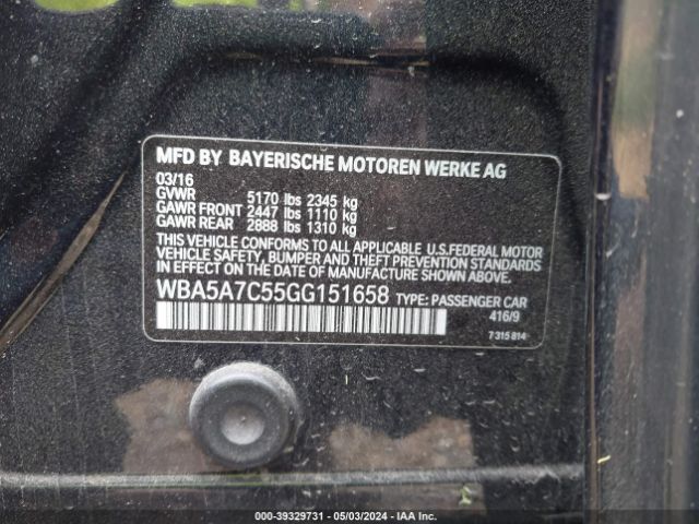 WBA5A7C55GG151658 BMW 528i Xdrive