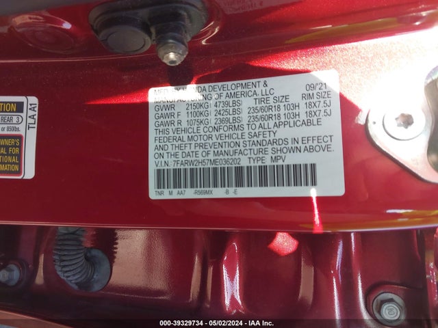 Honda Cr-v Awd Ex 2021 7FARW2H57ME036202 Image 9