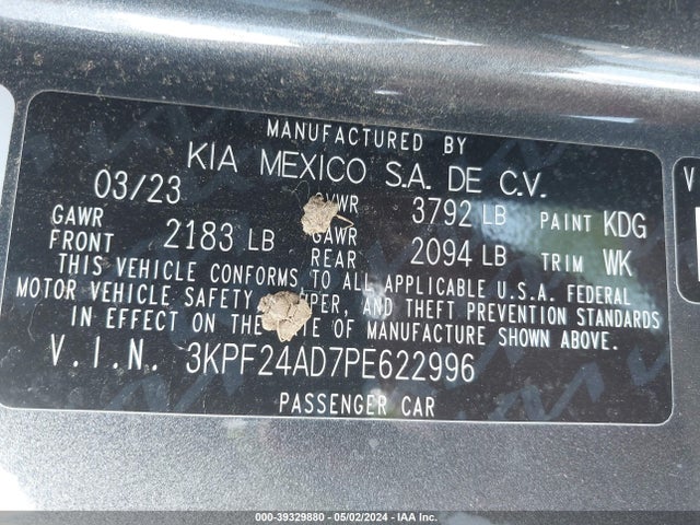 KIA Forte Lxs 2023 3KPF24AD7PE622996 Image 9