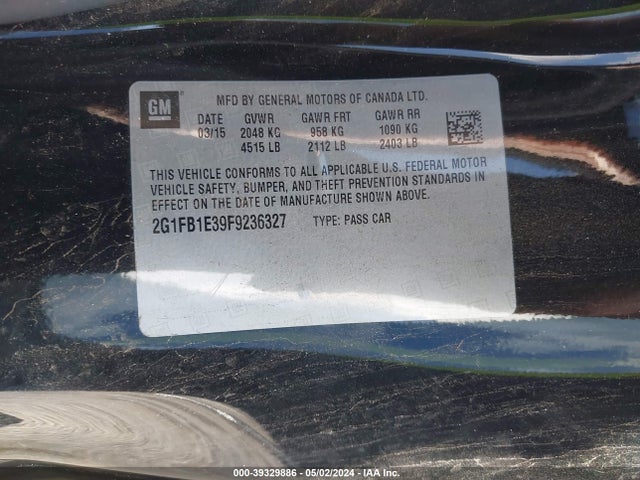 Chevrolet Camaro 2ls 2015 2G1FB1E39F9236327 Image 9