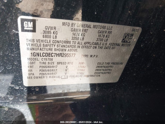 Chevrolet Tahoe Commercial Fleet 2017 1GNLCDEC7HR295577 Image 9
