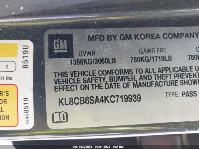 Chevrolet Spark Ls Cvt 2019 KL8CB6SA4KC719939 Image 9