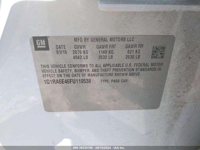 Chevrolet Volt 2015 1G1RA6E46FU119538 Image 9