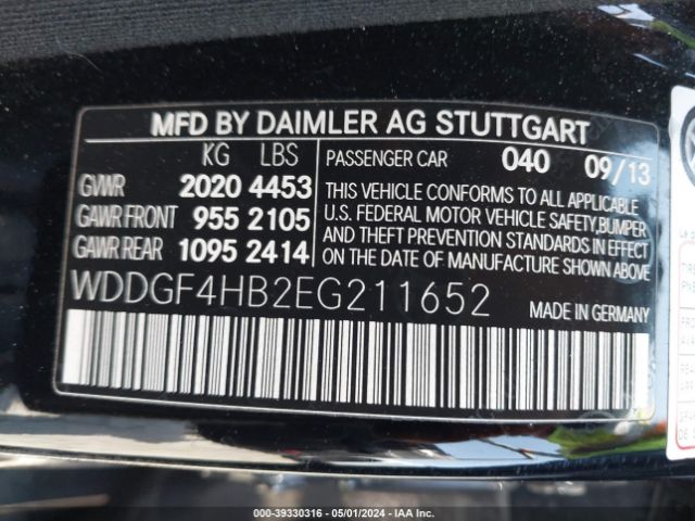 WDDGF4HB2EG211652 Mercedes-Benz C 250 Luxury/sport