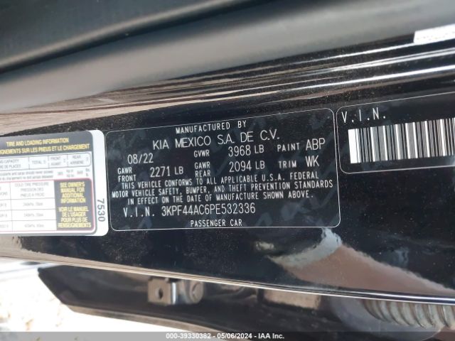 3KPF44AC6PE532336 KIA FORTE GT