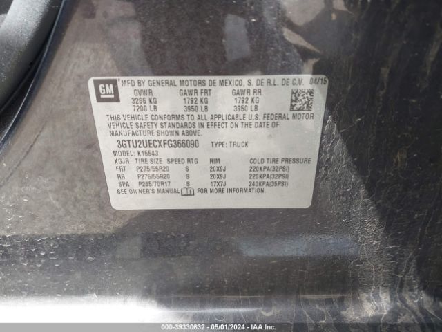 3GTU2UECXFG366090 GMC Sierra 1500 Sle