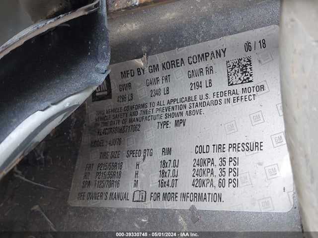 KL4CJASB0KB717062 Buick Encore Fwd Preferred