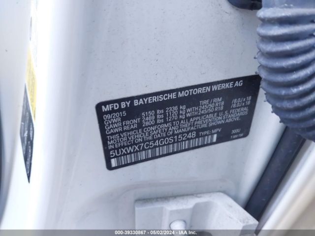 5UXWX7C54G0S15248 BMW X3 Xdrive35i