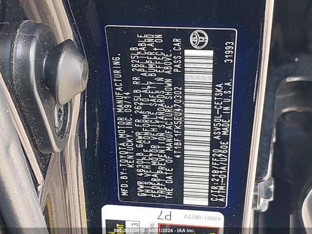 Toyota CAMRY SE 2014 4T1BF1FK5EU470302 Image 9