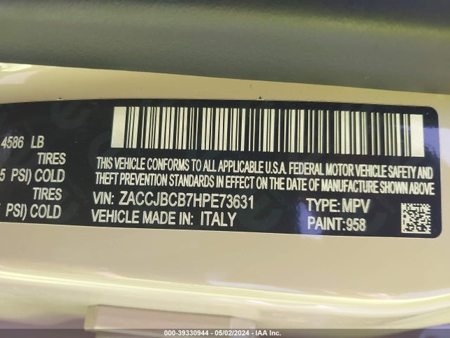 Jeep Renegade Deserthawk 4x4 2017 ZACCJBCB7HPE73631 Image 9