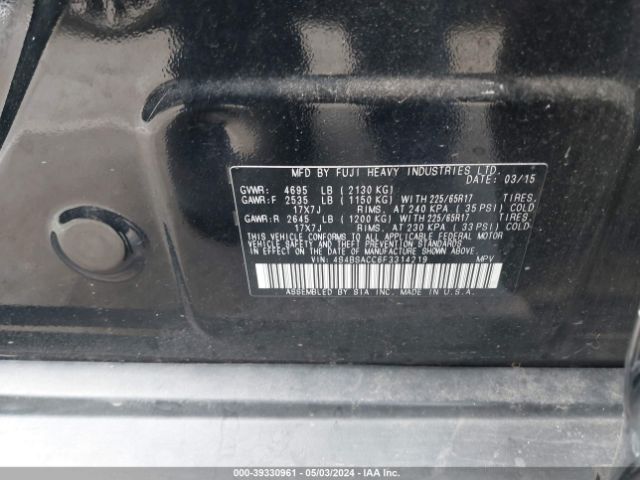 4S4BSACC6F3314219 Subaru Outback 2.5i Premium