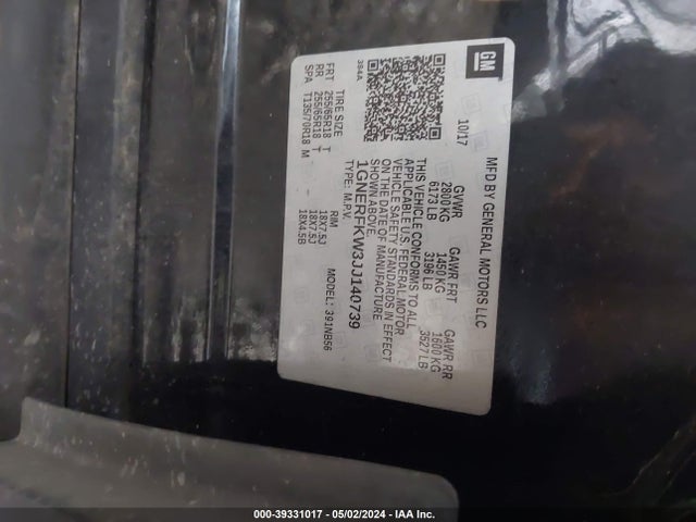 Chevrolet Traverse Ls 2018 1GNERFKW3JJ140739 Image 9