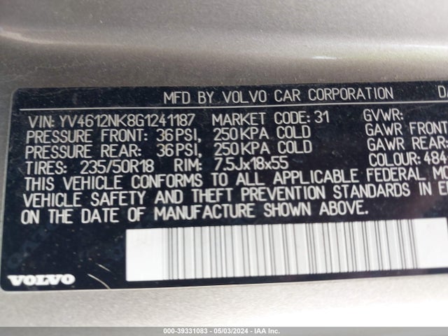 YV4612NK8G1241187 Volvo Xc70 T5 Premier