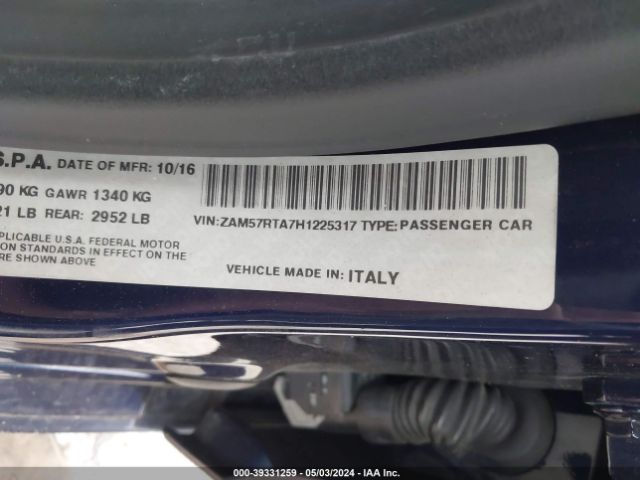 ZAM57RTA7H1225317 Maserati Ghibli S Q4