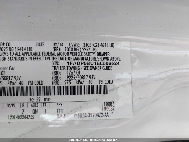 Ford C-max Hybrid Sel 2014 1FADP5BU1EL506524 Image 9