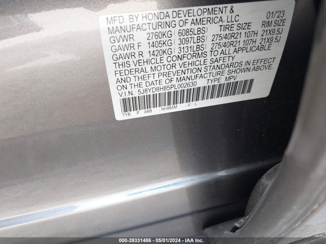 Acura Mdx Type S W/advance Package 2023 5J8YD8H85PL002630 Image 9