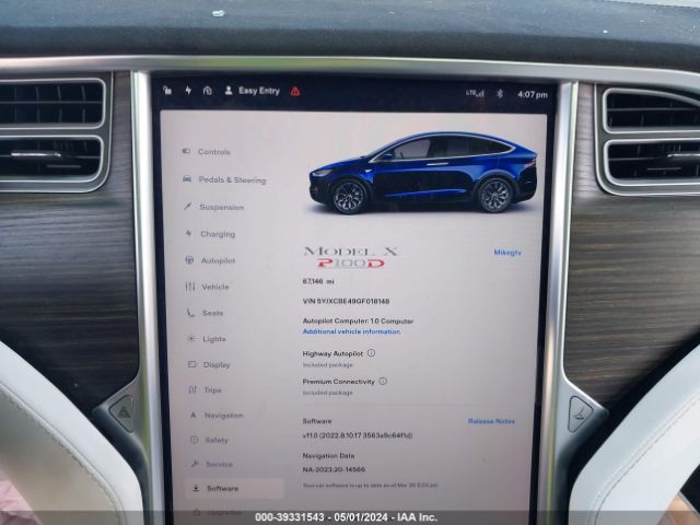 5YJXCBE49GF018148 Tesla Model X 75d/p100d/p90d
