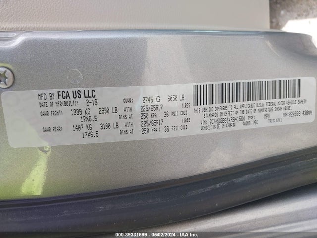 Dodge Grand Caravan Se 2019 2C4RDGBG6KR641564 Image 9