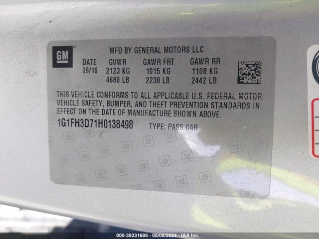 Chevrolet CAMARO 2SS 2017 1G1FH3D71H0138498 Image 9