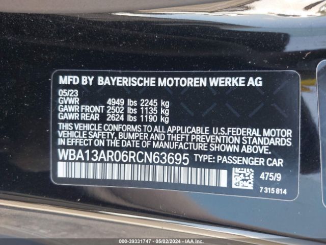 WBA13AR06RCN63695 BMW M440i Xdrive
