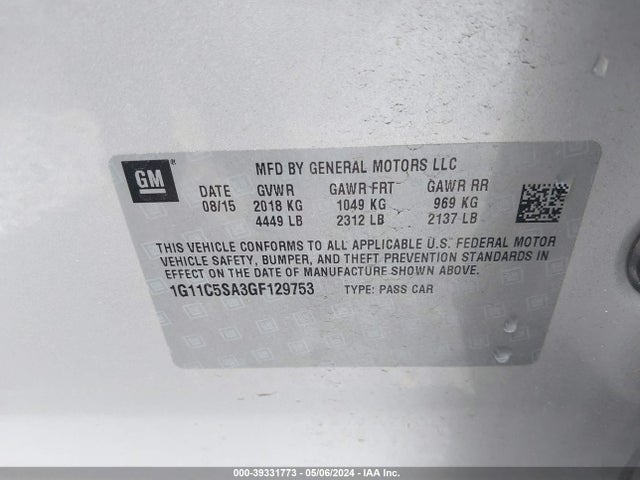 Chevrolet Malibu Limited Lt 2016 1G11C5SA3GF129753 Image 9