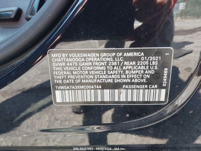 1VWSA7A3XMC004744 Volkswagen Passat 2.0t Se