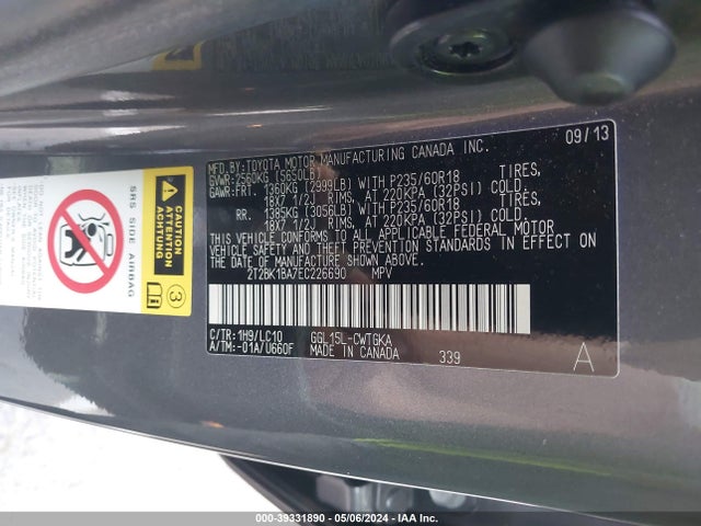 Lexus RX 350 2014 2T2BK1BA7EC226690 Image 9