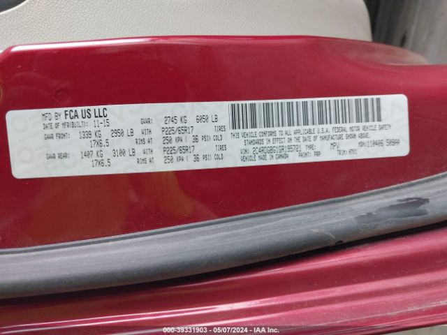 2C4RDGBG1GR195721 Dodge Grand Caravan American Value Pkg