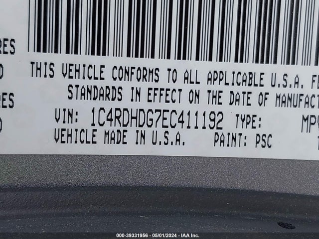 Dodge DURANGO LIMITED 2014 1C4RDHDG7EC411192 Image 9