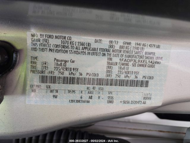 1FADP3L9XEL142490 Ford FOCUS ST