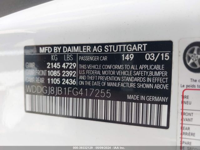 WDDGJ8JB1FG417255 Mercedes-Benz C 350 Sport 4matic