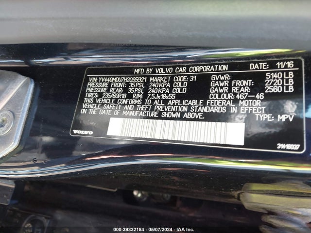 YV440MDU7H2095921 Volvo Xc60 T5 Inscription