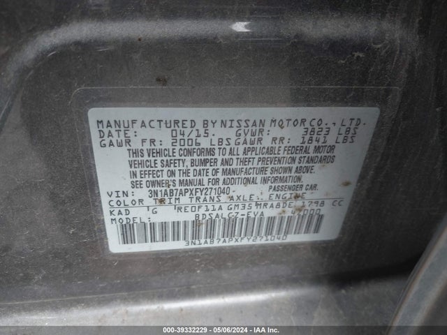 Nissan SENTRA S 2015 3N1AB7APXFY271040 Image 9
