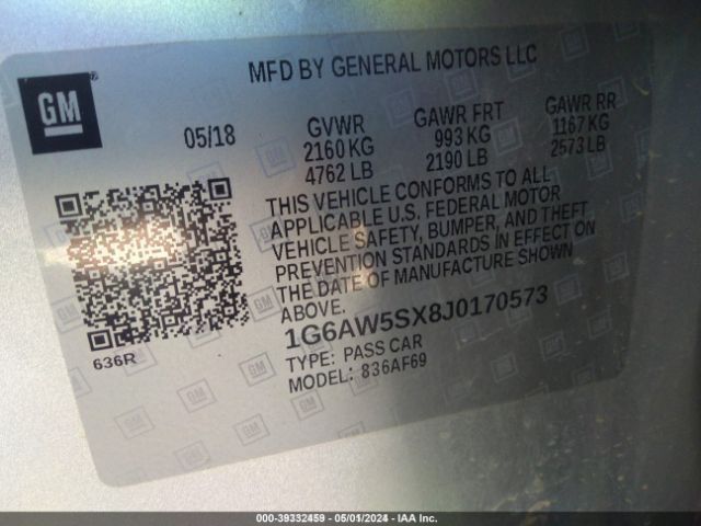 1G6AW5SX8J0170573 Cadillac Cts Standard