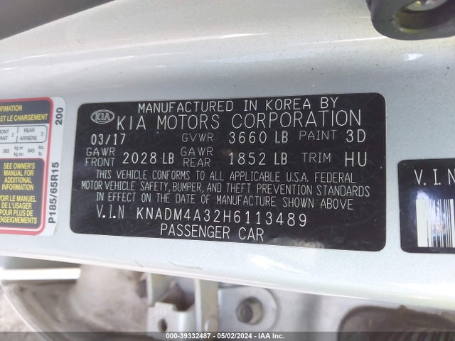 KIA RIO LX 2017 KNADM4A32H6113489 Image 9