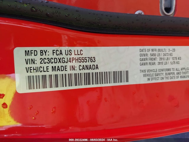Dodge Charger Scat Pack 2023 2C3CDXGJ4PH555763 Image 9