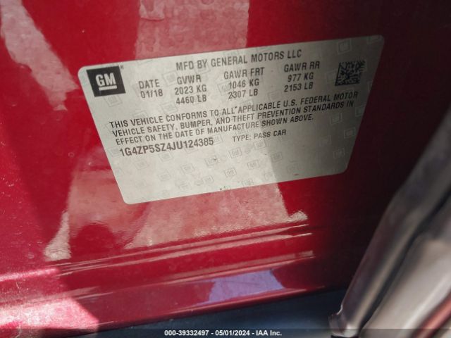 1G4ZP5SZ4JU124385 Buick Lacrosse Essence