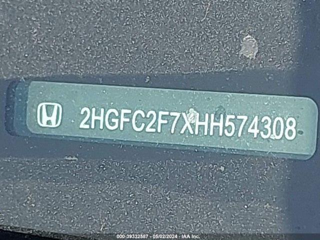 Honda CIVIC EX 2017 2HGFC2F7XHH574308 Image 9