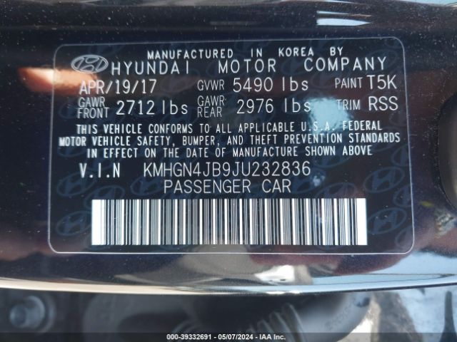 KMHGN4JB9JU232836 Genesis G80 3.3t Sport