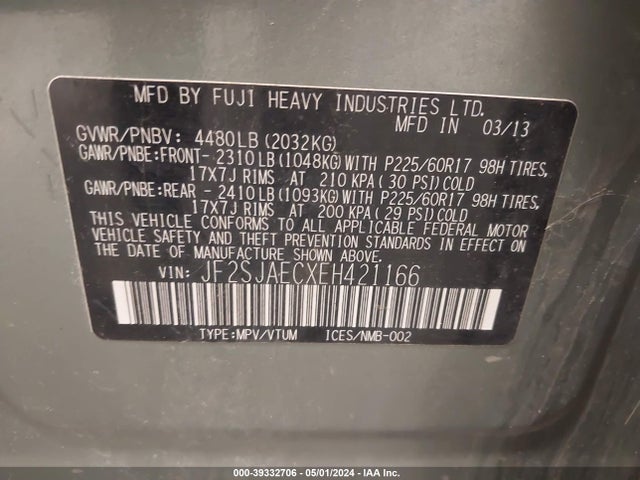 Subaru Forester 2.5i Premium 2014 JF2SJAECXEH421166 Image 9